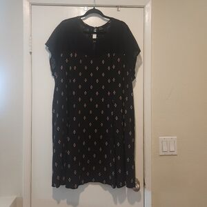 Black Patterned Women's Dress